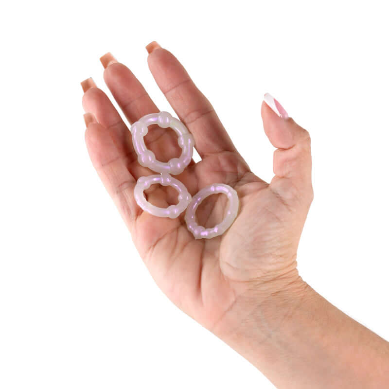 Fantasia - Intensity Rings - Pearl - Pearlescent Beaded Cock Rings - Set of 3 Sizes